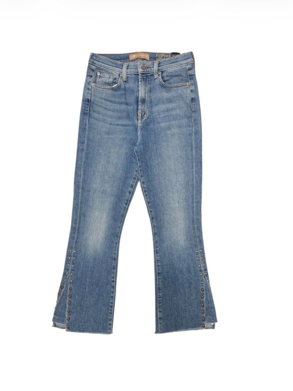 7 For All Mankind Luxe Vintage Flare Studded Jeans | Women's Size 27